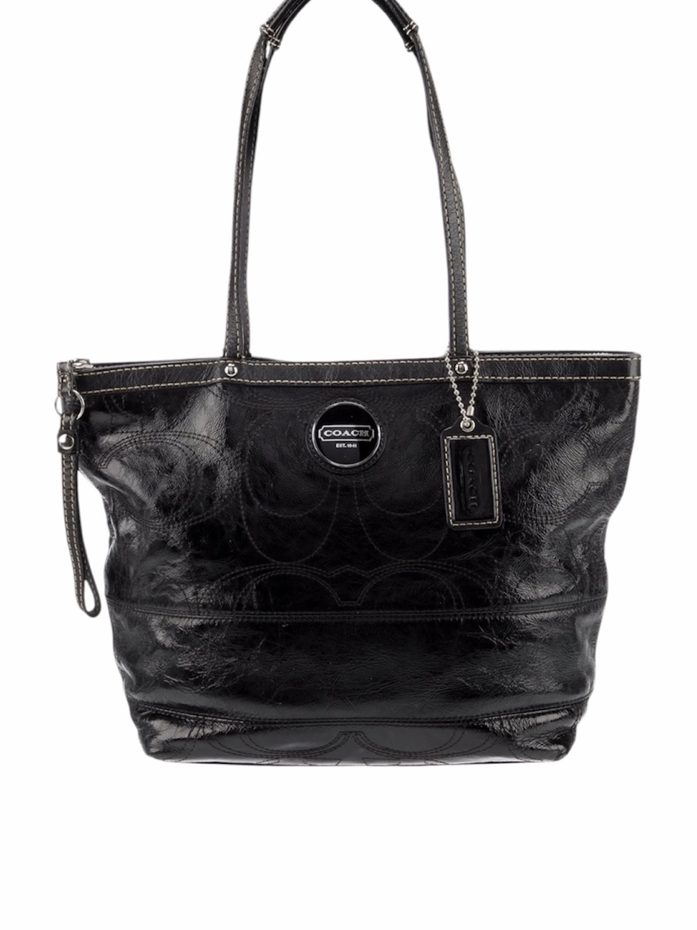 COACH VINTAGE 1941 Black Patent Leather Tote Bag